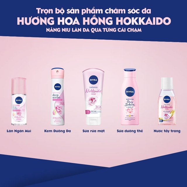 [HCM] Xịt ngăn mùi Nivea serum trắng mịn hương hoa hồng Hokkaido 150ml