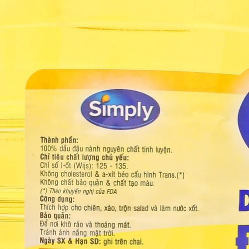Dầu đậu nành Simply 100% nguyên chất 5L