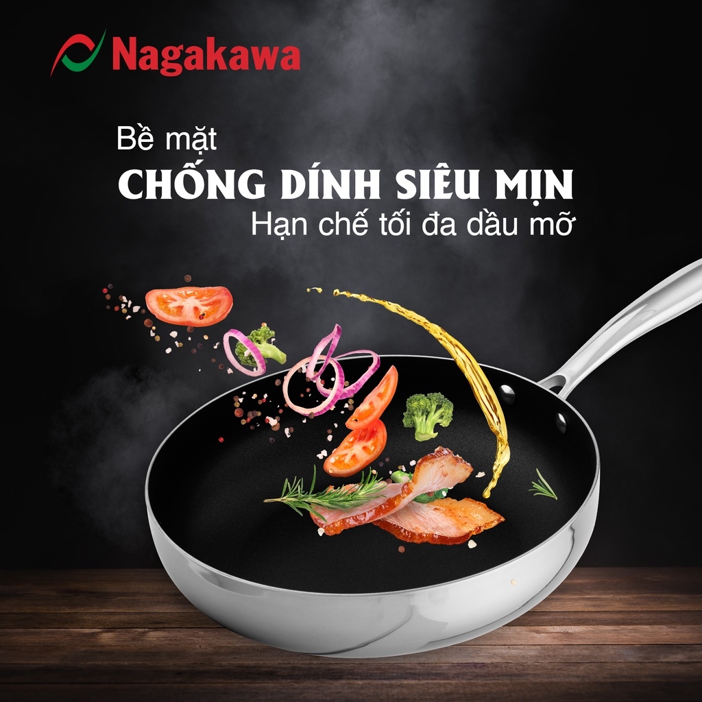 Chảo inox chống dính Nagakawa Natsu NAG2403 - 24cm