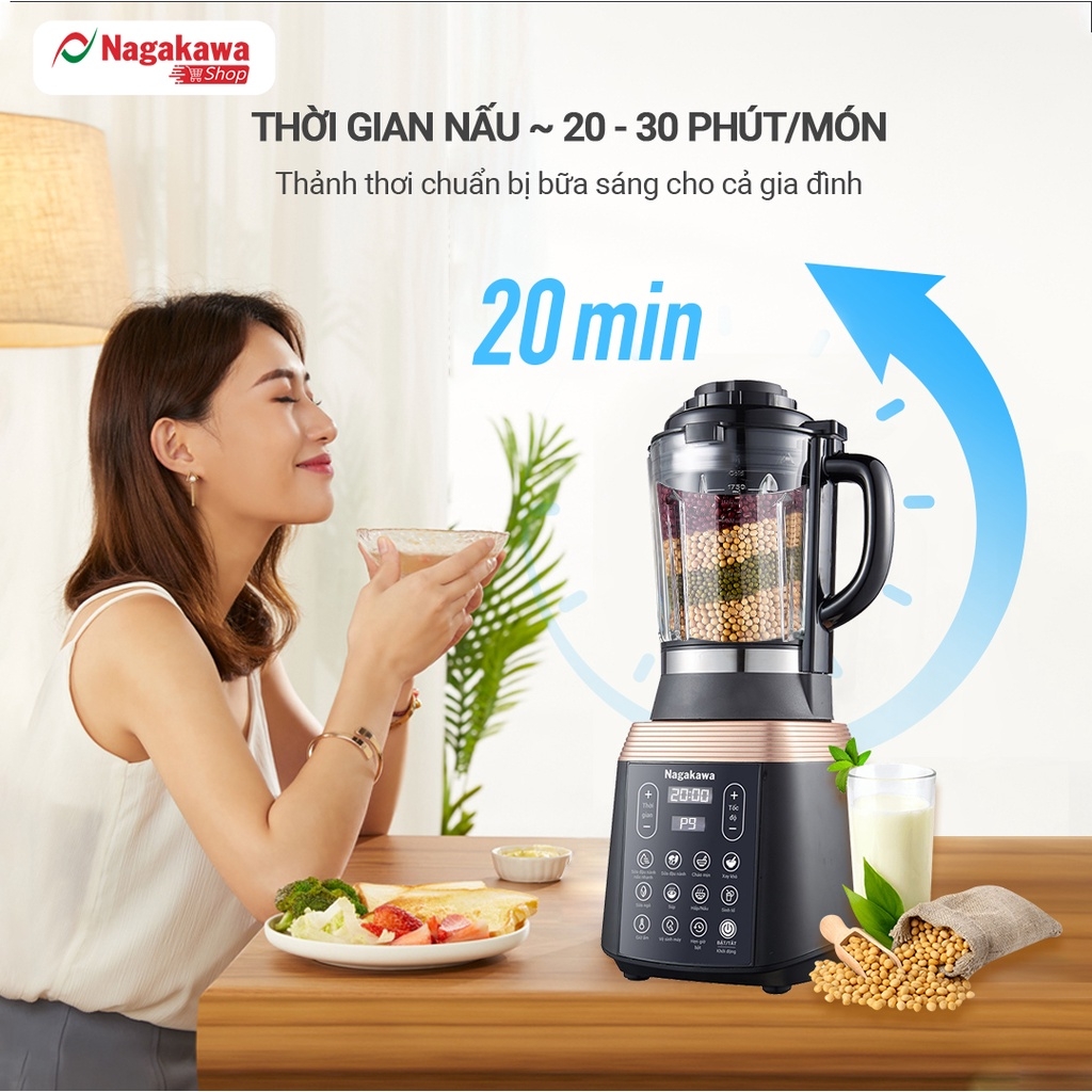 Máy làm sữa hạt đa năng Nagakawa NAG0815 - 1.75L