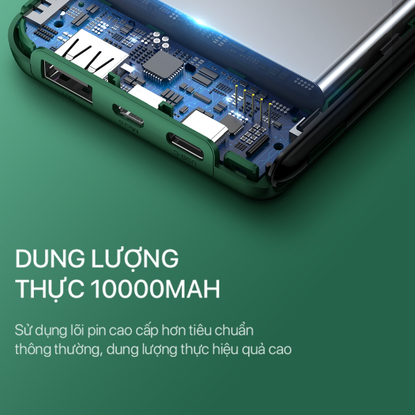 Pin dự phòng dung lượng 10000mAh ROBOT RT180 - Xanh