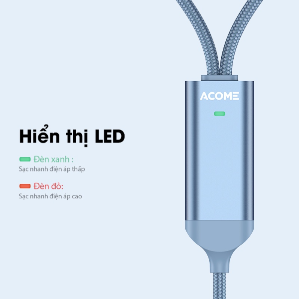 Cáp sạc nhanh 2 cổng Type-C ACOME ACC-012 - Xanh