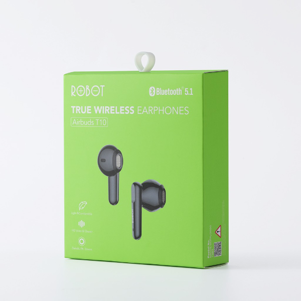 Tai nghe Bluetooth TWS Semi in-ear ROBOT Airbuds T10 - Đen