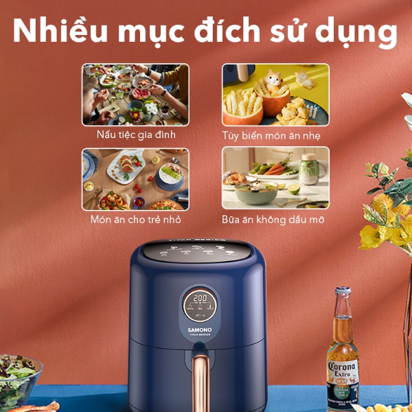 Nồi chiên không dầu SAMONO SW-AFBE04 4L - 1400W - Xanh dương