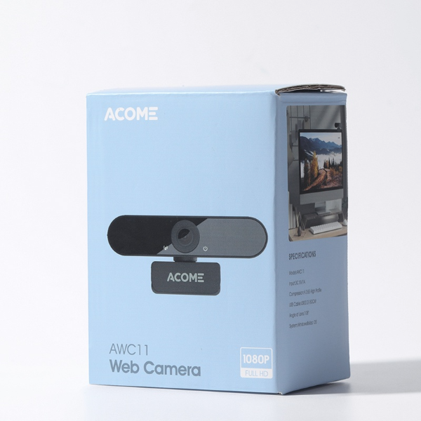 Webcam Full HD 1080p ACOME AWC11 - Hỗ trợ mic - Đen