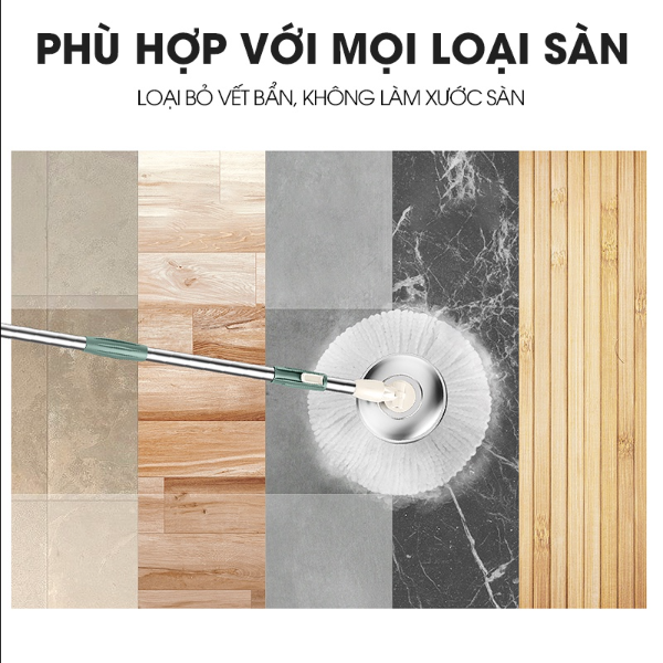 Bộ lau nhà thông minh 360 độ SAMONO SCM003 (Kèm 2 bông lau)