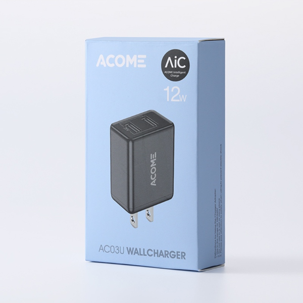 Củ sạc 2 cổng USB ACOME AC03U - Đen