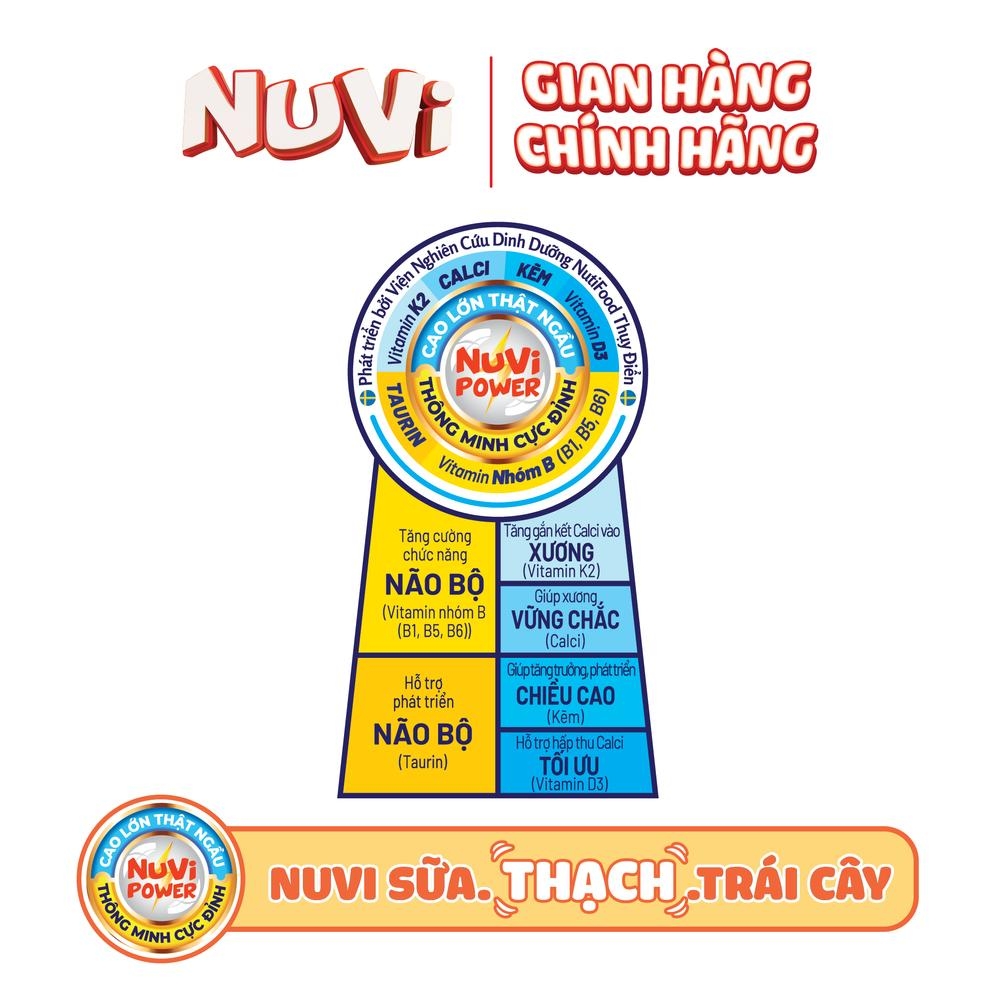 [THÙNG 48] NuVi Thức Uống Sữa Trái Cây Hương Cam Có Thạch Hộp 100ml