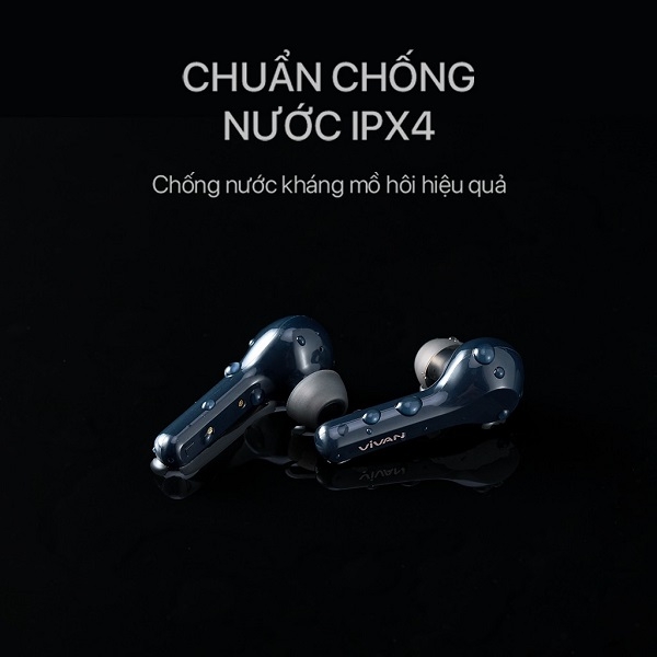 Tai nghe TWS Bluetooth 5.0 VIVAN Liberty T200 chống nước IPX4 - Xanh