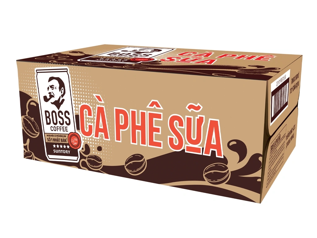 [THÙNG 24 LON] Boss Coffee Cà Phê Sữa Lon 180ml