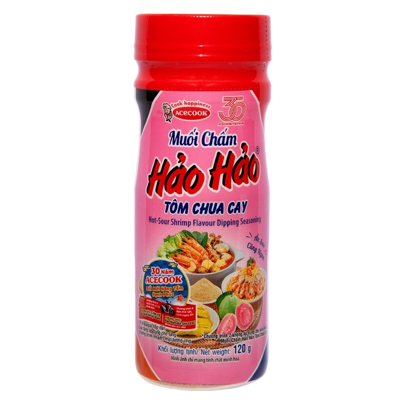 [Thùng 24 hũ] Hảo Hảo Muối Chấm Tôm Chua Cay Hũ 120g