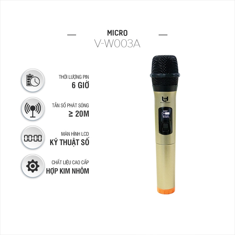 Micro không dây đa năng Best Sound VHF 1 tay V-W003A