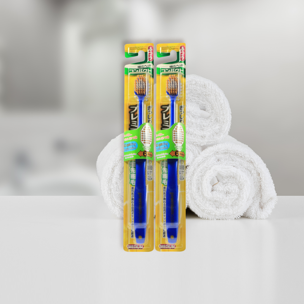 Combo 2 Bàn chải đánh răng Ebisu - Premium Care Compact M (B - 8000M)