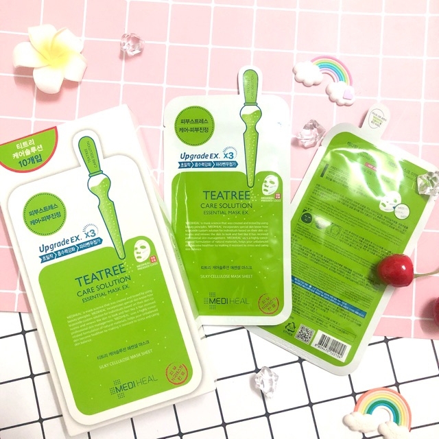 Combo 5 Mặt nạ tinh chất trà tràm ngăn ngừa mụn Mediheal Teatree Care Solution Essential Mask - Miếng 25g