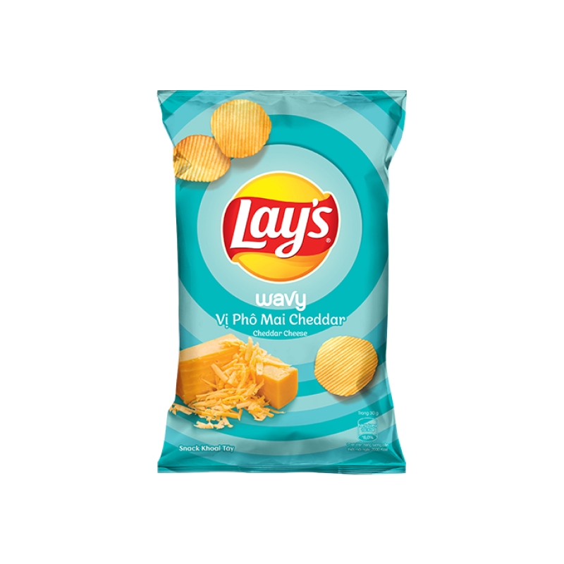 Lay's Wavy Vị Phô Mai Cheddar gói 53g
