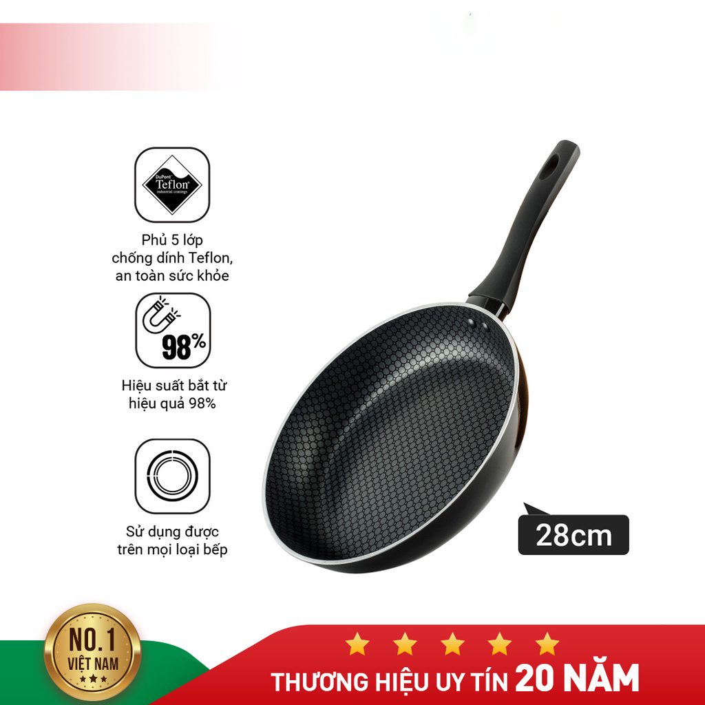 Chảo chống dính đáy từ Nagakawa NAG2801 - 28cm