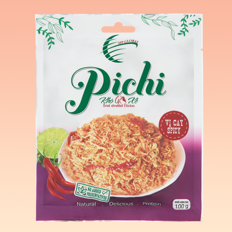 Combo 4 gói Pichi khô gà xé 100g - vị cay truyền thống