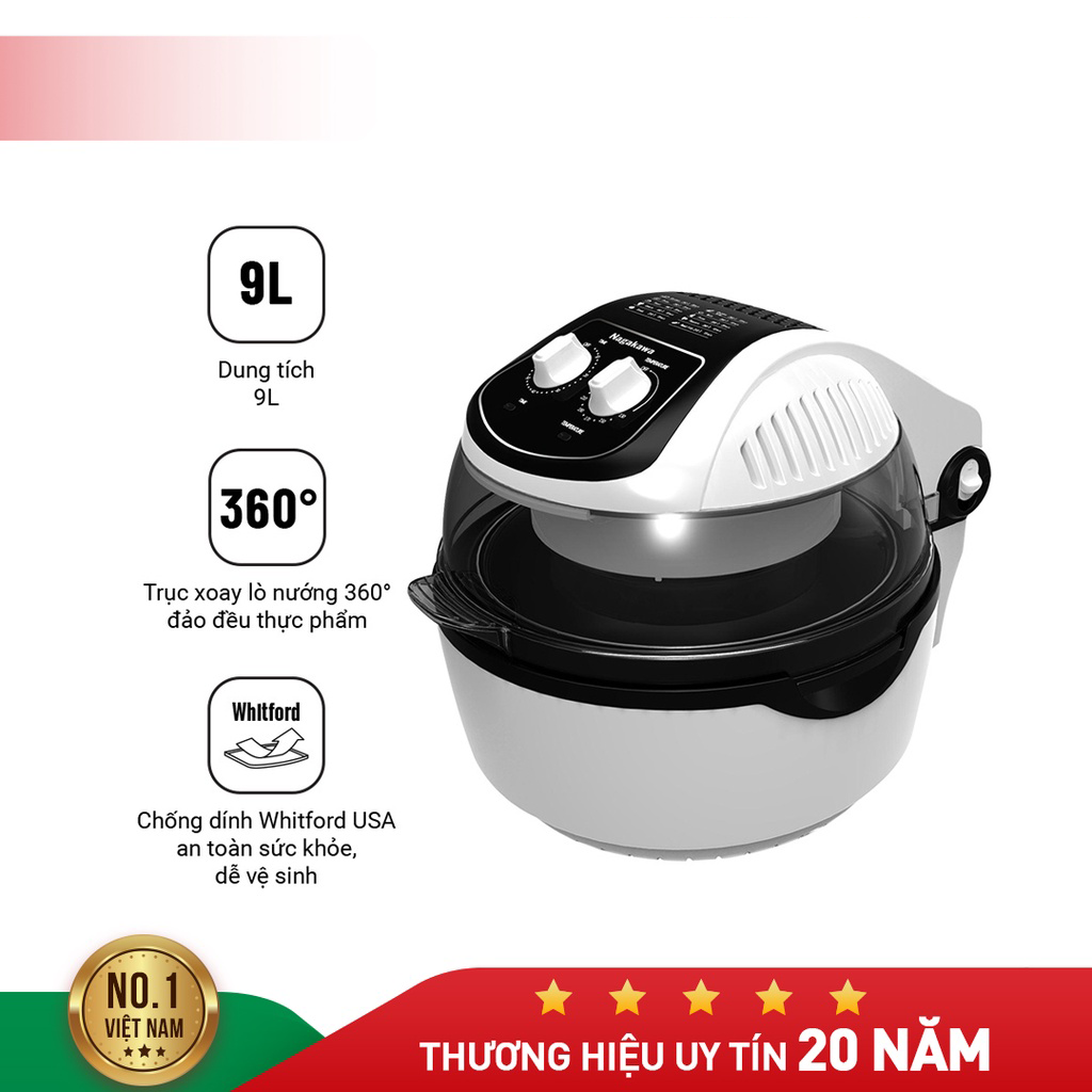 Nồi chiên không dầu 9L Nagakawa NAG3302