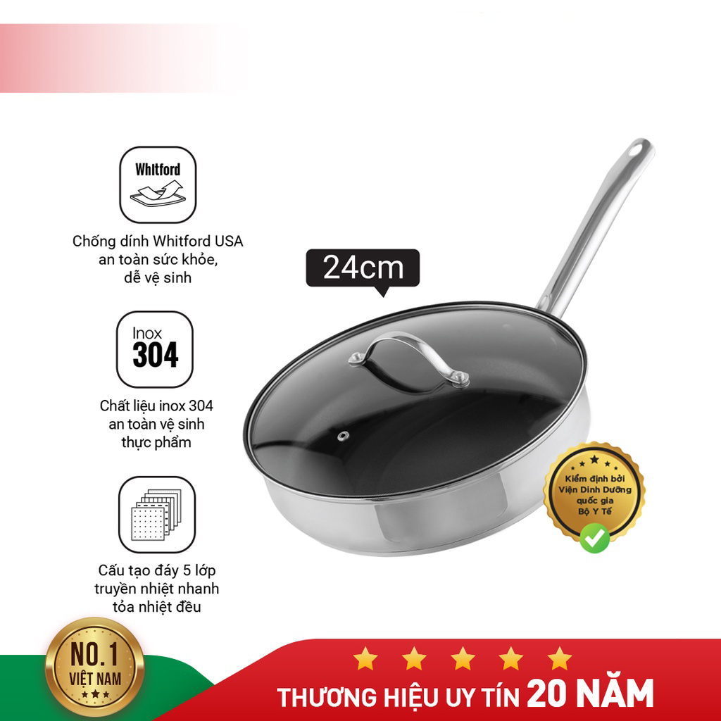 Chảo inox chống dính Nagakawa Natsu NAG3003 - 30cm