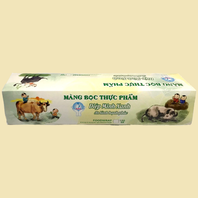 Màng bọc thực phẩm PVC tự phân hủy Diệp Minh Xanh 30cm x 150m