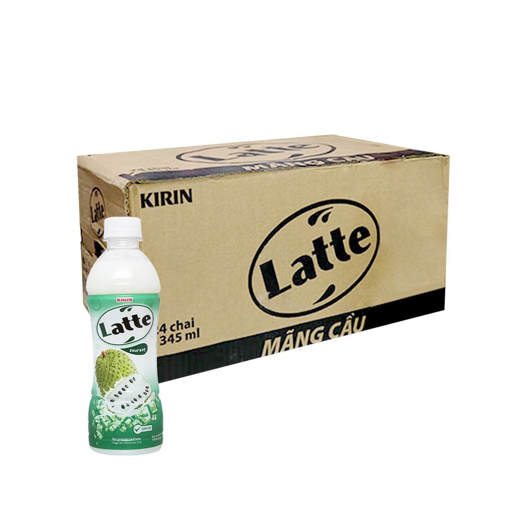 [Thùng 24 chai] Kinrin Latte Thức Uống Thiên Nhiên Pha Sữa Mãng Cầu Chai 345ml_210180