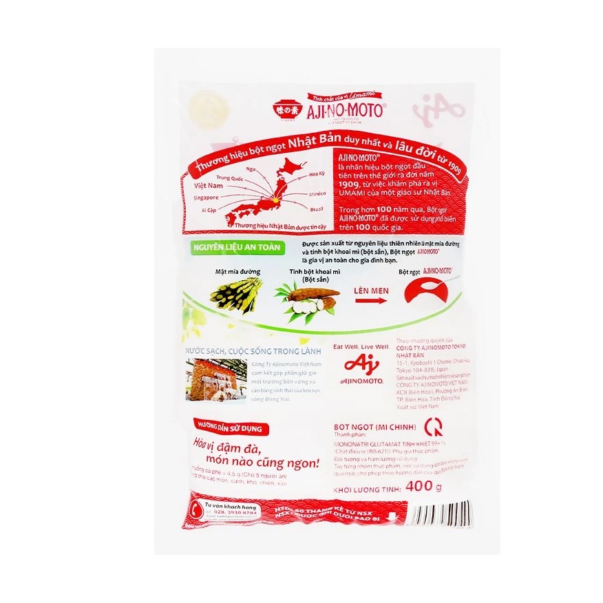 [THÙNG 30 GÓI] Ajinomoto Bột Ngọt Hạt Lớn Gói 400g