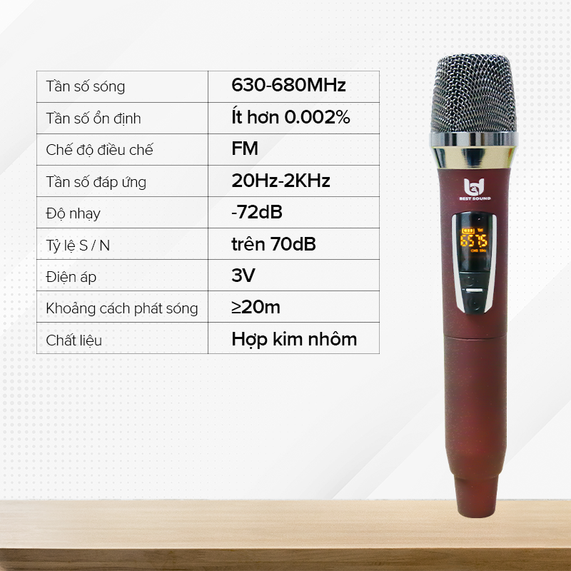 Micro không dây đa năng Best Sound UHF 1 tay U-W301A