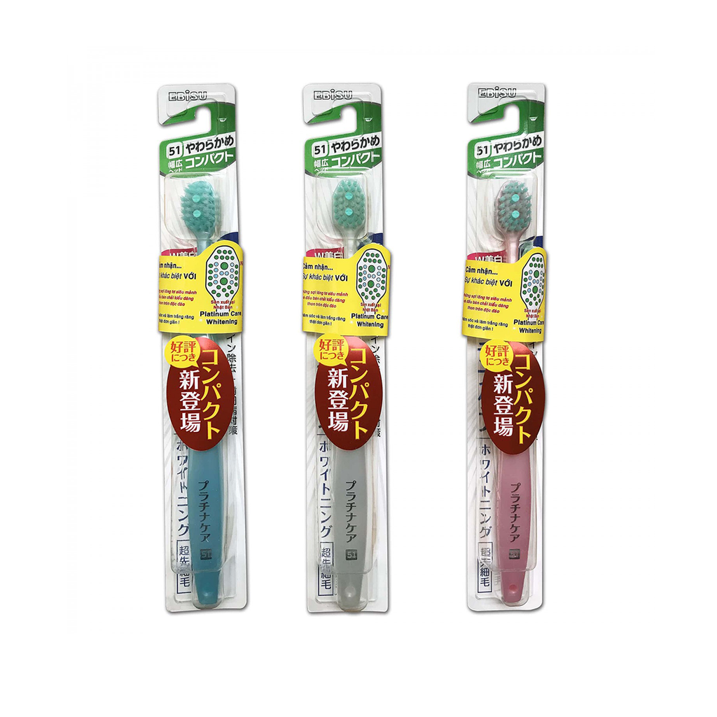 Combo 2 Bàn chải đánh răng Ebisu - Platinum Care Compact S (B-8021S)