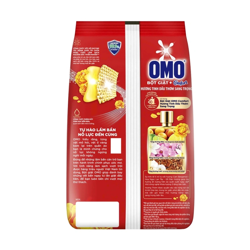 [THÙNG 24 GÓI] Omo Bột Giặt Comfort Hương Tinh Dầu Thơm Sang Trọng Gói 700g