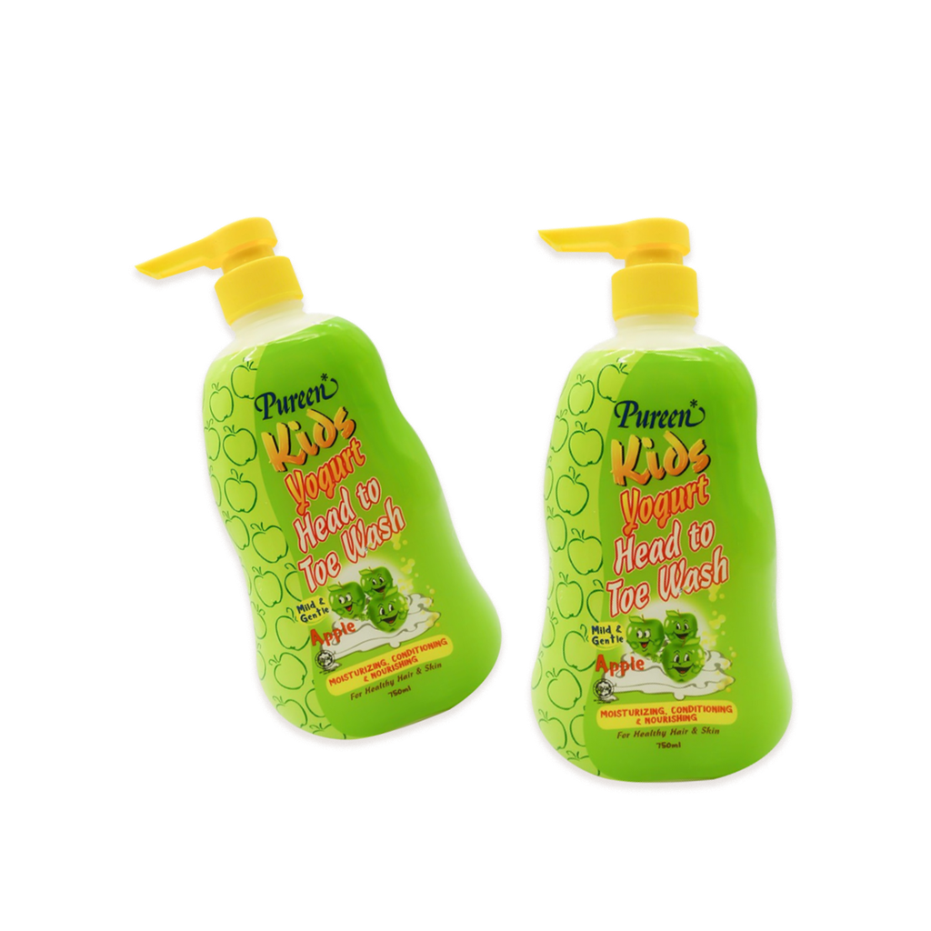 Sữa tắm gội toàn thân cho bé Pureen hương sữa chua & táo 750ml