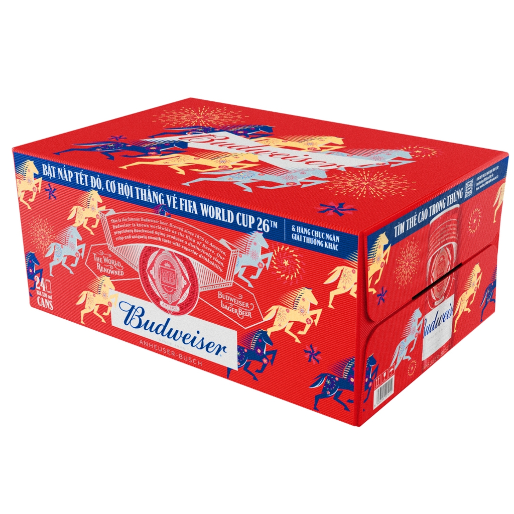 [THÙNG 24 LON] Budweiser Bia Lon Cao 330ml