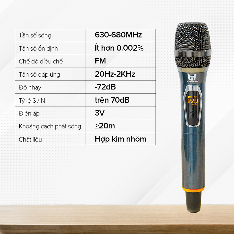 Micro không dây đa năng Best Sound UHF 1 tay U-WR09A