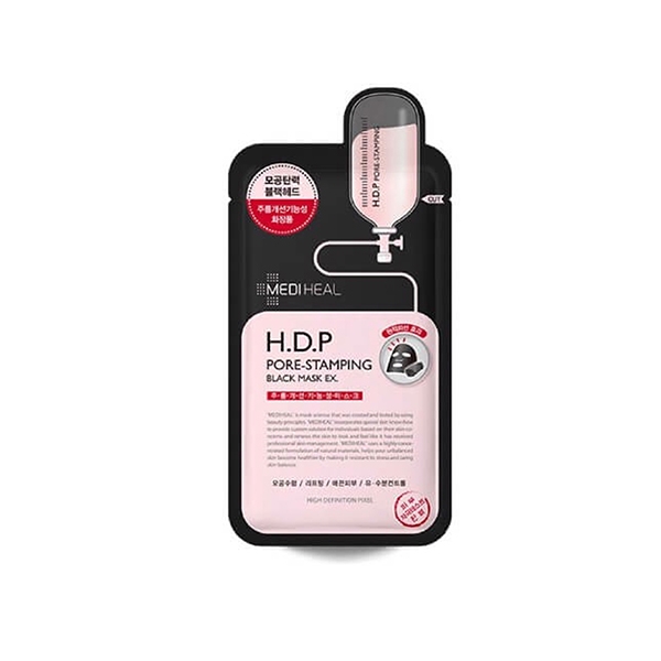 Mặt nạ than hoạt tính Mediheal H.D.P Pore-Stamping Black Mask - Miếng 25g