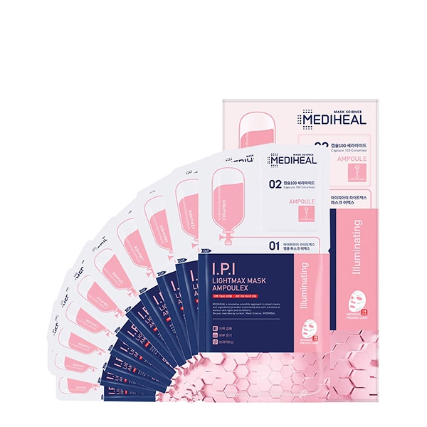 Mặt nạ siêu dưỡng trắng 2 bước Mediheal  I.P.I Lightmax Mask Ampoulex - Miếng 30g