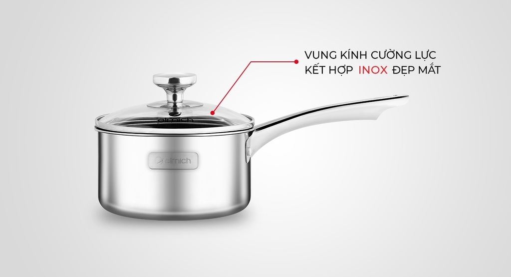 Quánh inox 2 lớp chống dính đáy liền Trimax EL-3783 size 14cm