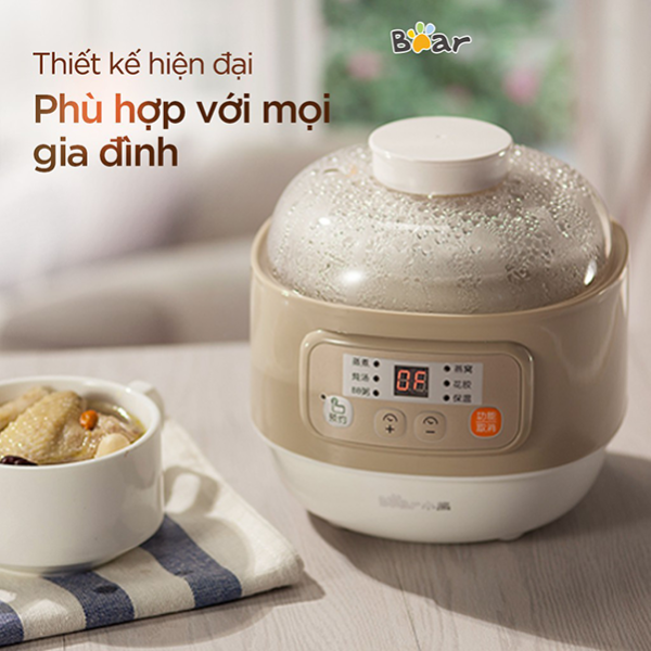 Nồi nấu chậm Bear DDZ-A08D1 0.8L - Be