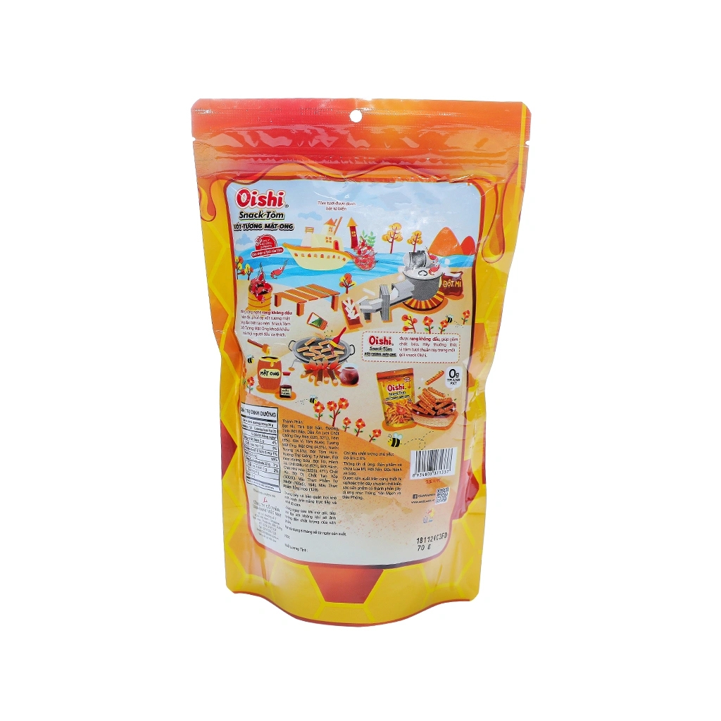 [THÙNG 20] Oishi Snack Tôm Xốt Tương Mật Ong Gói 65g
