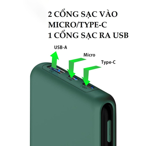 Pin dự phòng dung lượng 10000mAh ROBOT RT180 - Xanh