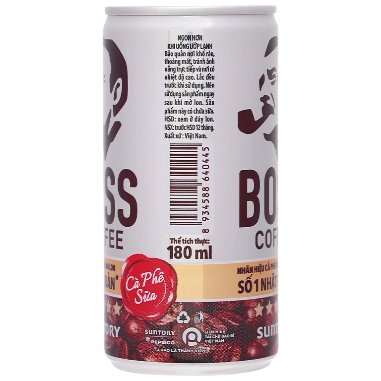 [THÙNG 24 LON] Boss Coffee Cà Phê Sữa Lon 180ml