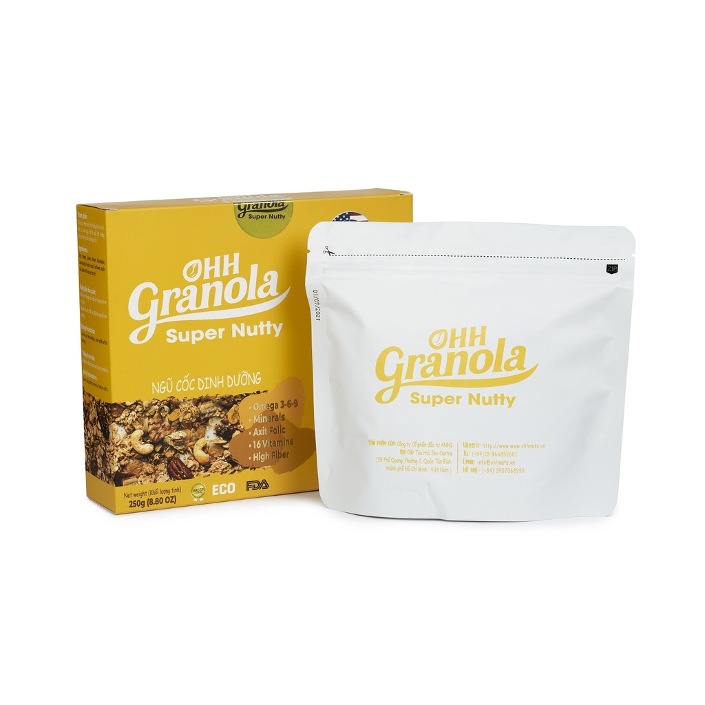 [HCM] Ngũ cốc dinh dưỡng Ohh Granola Super Nutty - Hộp 250g