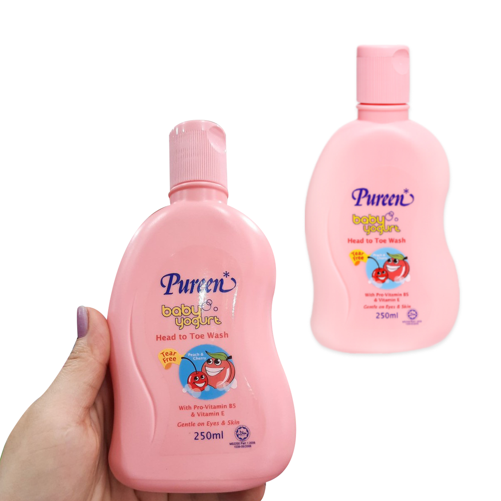 Combo 2 Sữa tắm gội toàn thân cho bé Pureen hương đào và cherry 250ml