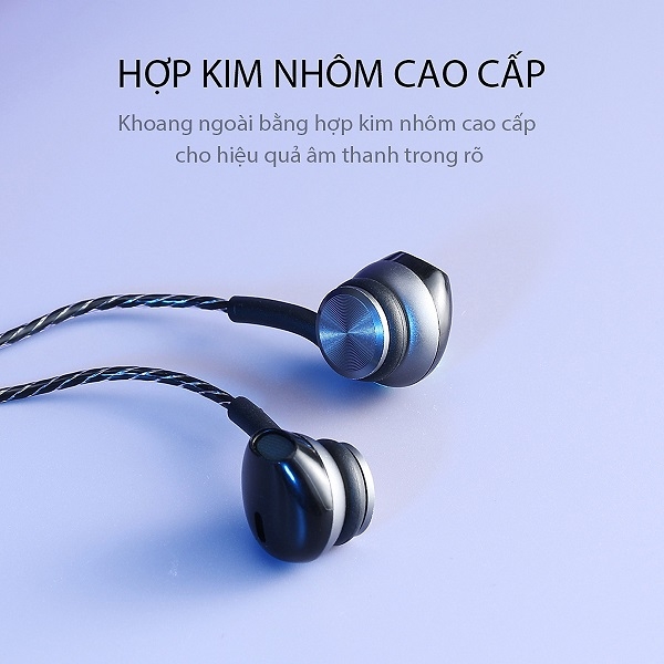 Tai nghe Semi-in-Ear thiết kế kim loại VIVAN Q12 - Xám