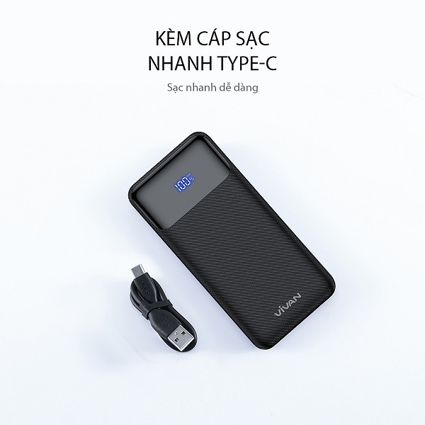 Sạc dự phòng 10000mAh sạc nhanh 20W VIVAN VPB-X10 - Đen