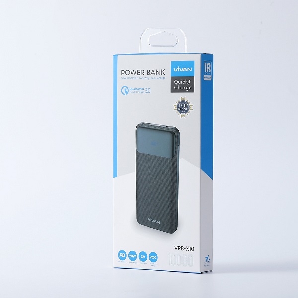 Sạc dự phòng 10000mAh sạc nhanh 20W VIVAN VPB-X10 - Đen