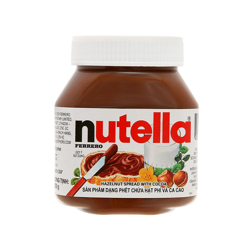 Sản phẩm dạng phết chứa hạt phỉ và cacao Nutella hộp 200g/ 350g