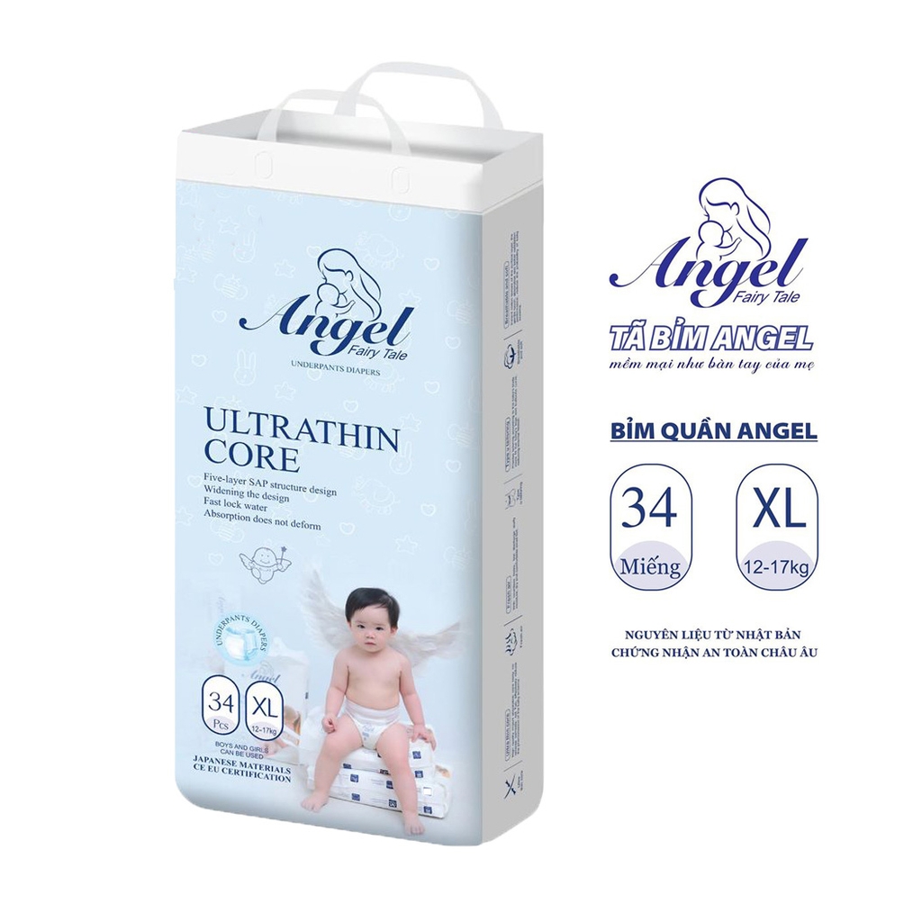 Bỉm quần siêu mỏng Angel Ultrathin Core XL34