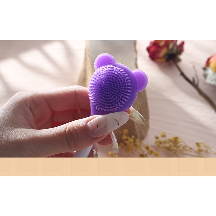 Cọ silicone hai đầu phết mặt nạ tiện dụng - Hồng đậm