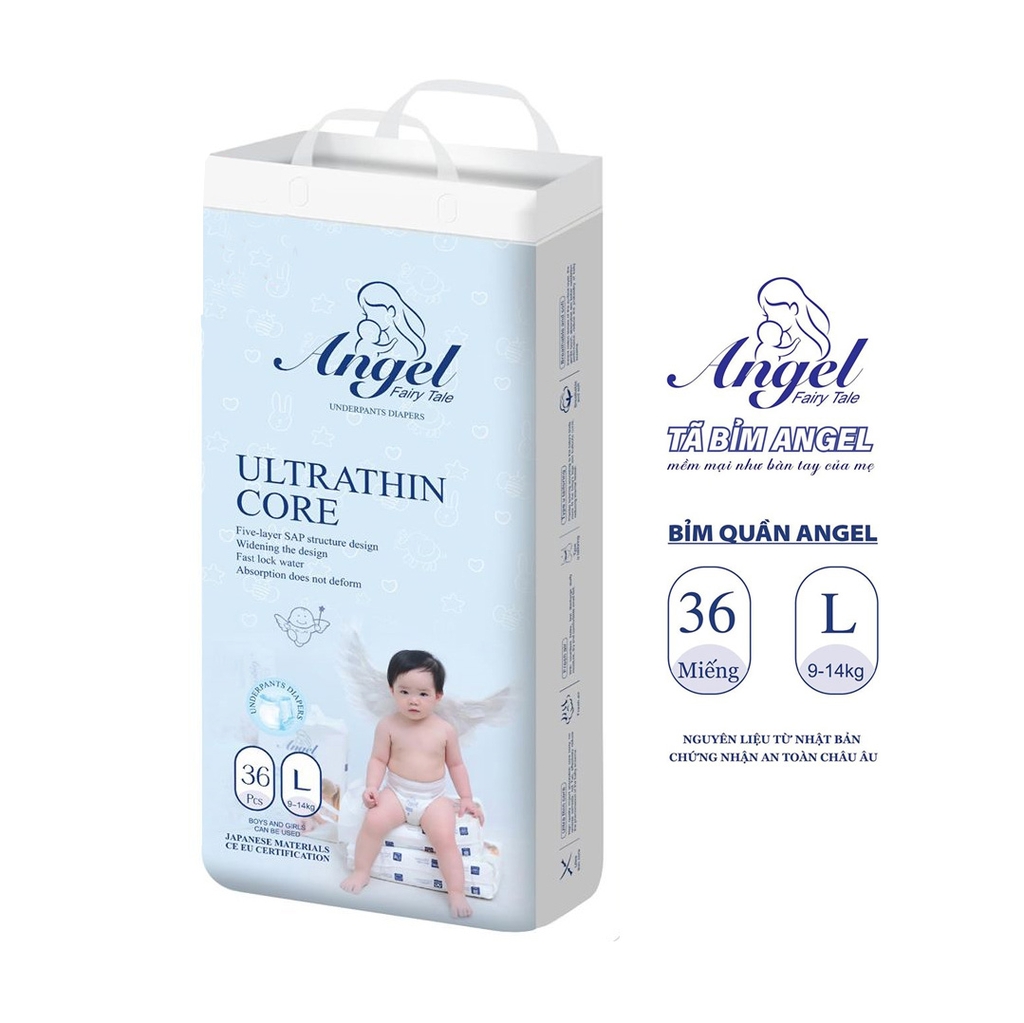 Bỉm quần siêu mỏng Angel Ultrathin Core L36