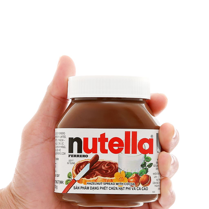 Sản phẩm dạng phết chứa hạt phỉ và cacao Nutella hộp 200g/ 350g