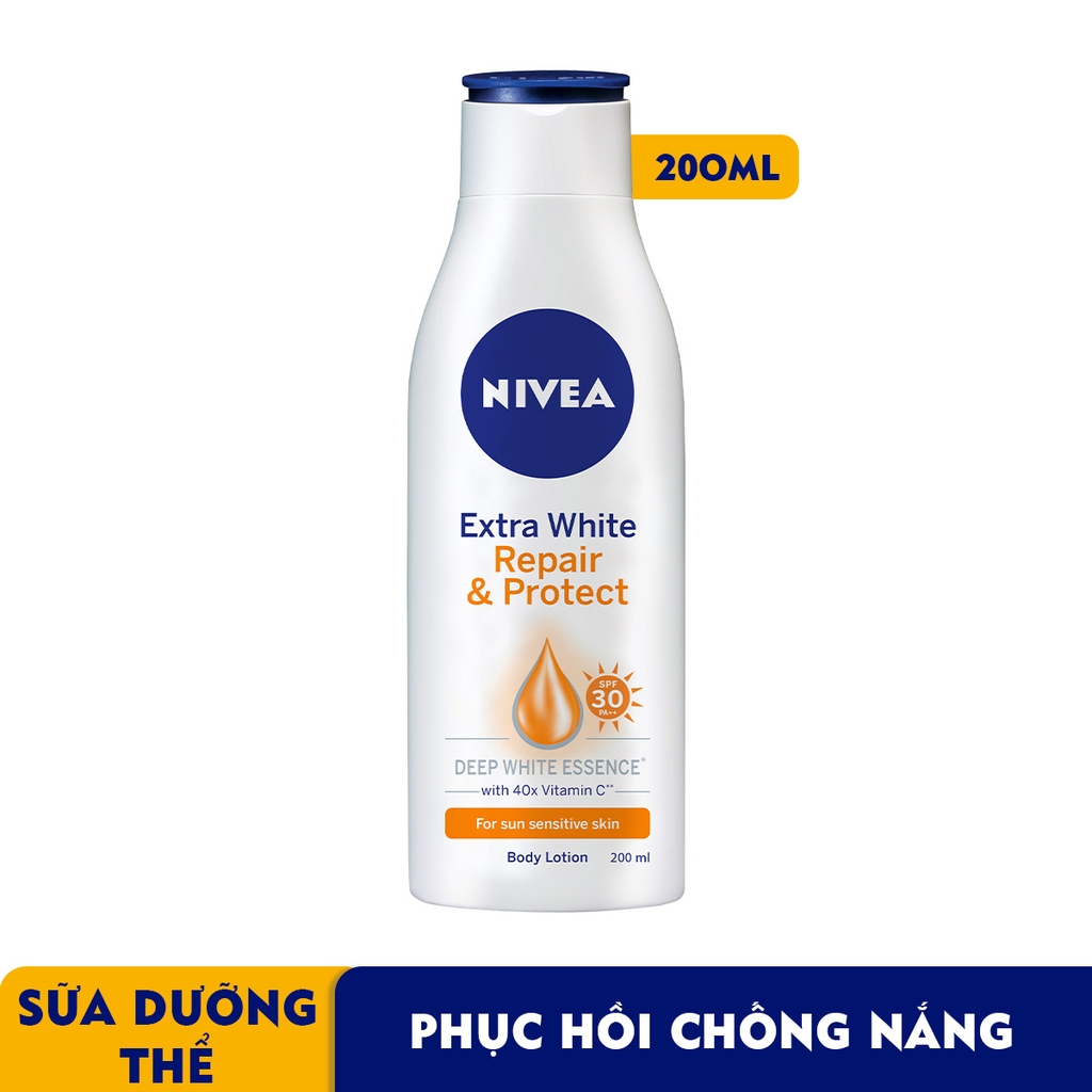 [HCM] Sữa dưỡng thể Nivea SPF30 dưỡng trắng phục hồi chống nắng 200ml